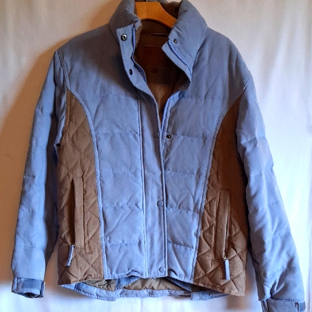 Outback DownWinter Coat Powder Blue and Taupe Women's Jacket